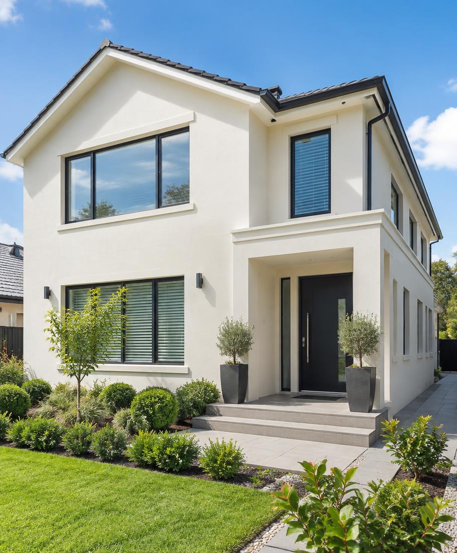 Home finished with a smooth acrylic render system